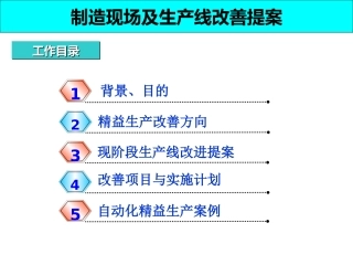 制造现场改善及生产线改造提案
