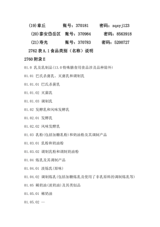 食品分类名称及分类名称