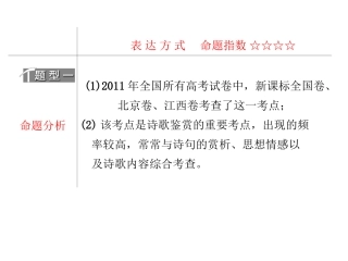 古诗鉴赏之表达方式(制作精良)