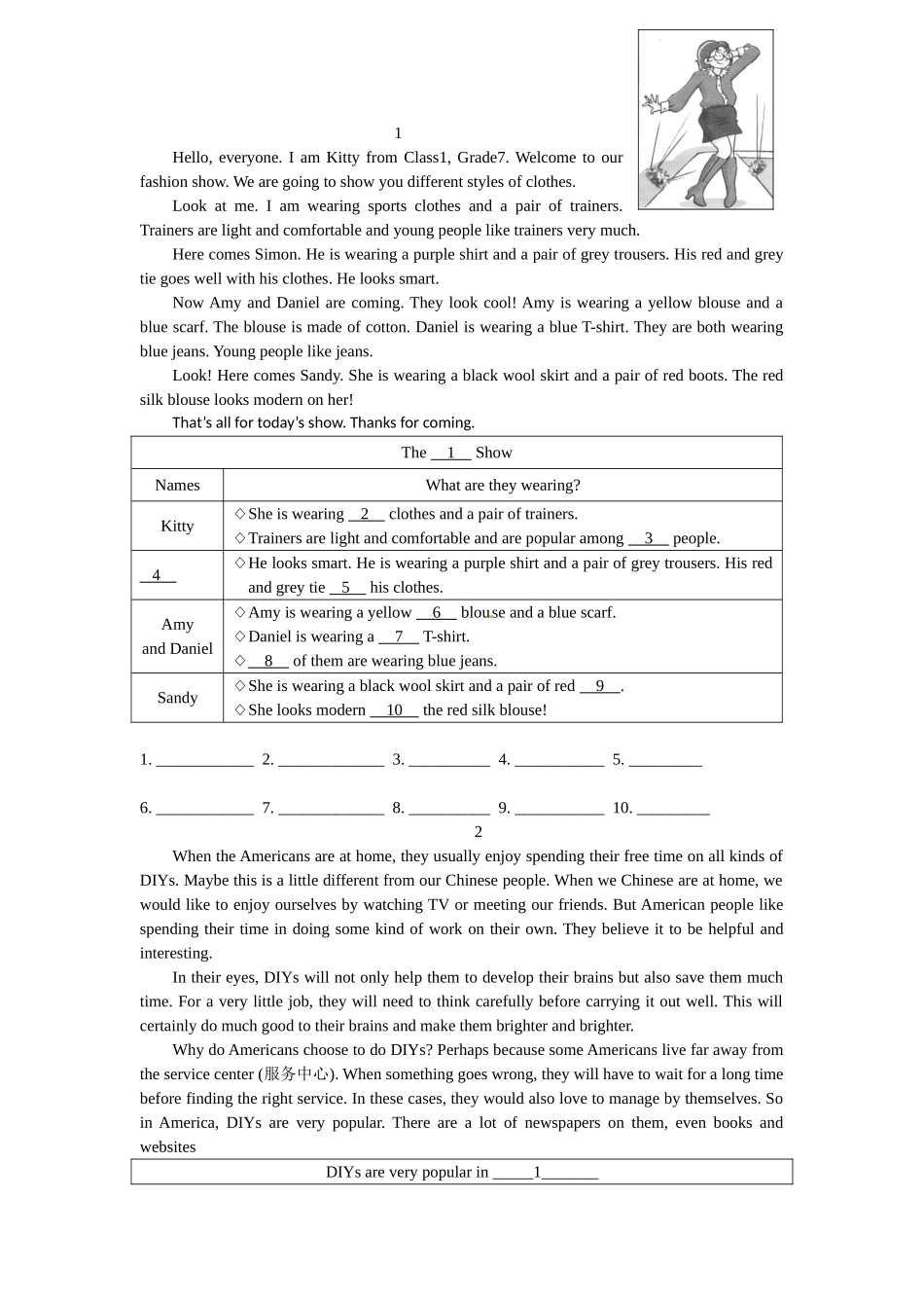 沪版小学五年级英语阅读---任务型阅读拓展训练 八篇_第1页