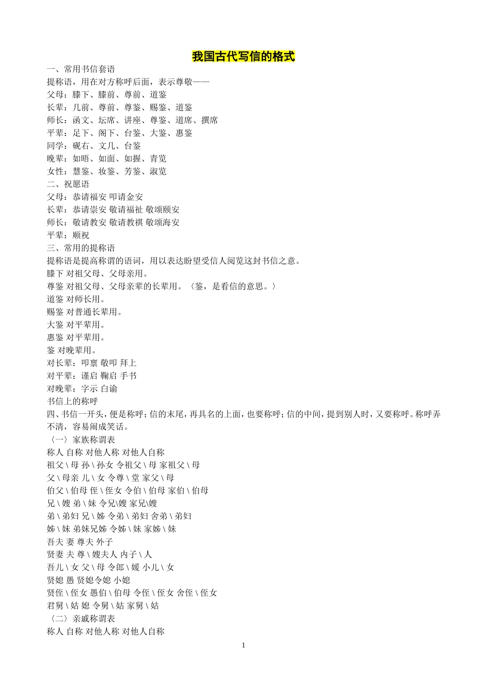 我国古代写信的格式_第1页