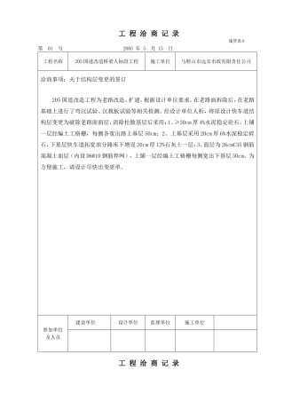 工 程 洽 商 记 录