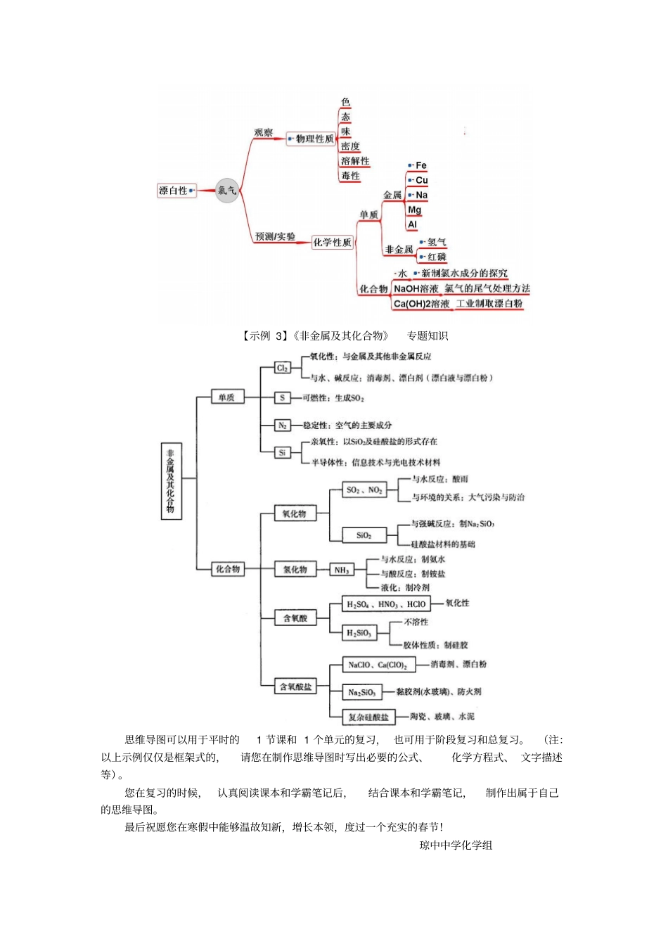 人教版必修一高中化学高一年级化学寒假作业x_第2页