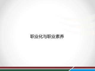 职业化与职业素养