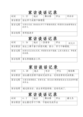 家访谈话记录