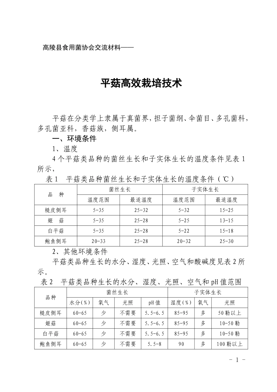 平菇高效栽培技术.._第1页