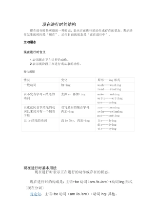 现在分词变化规则