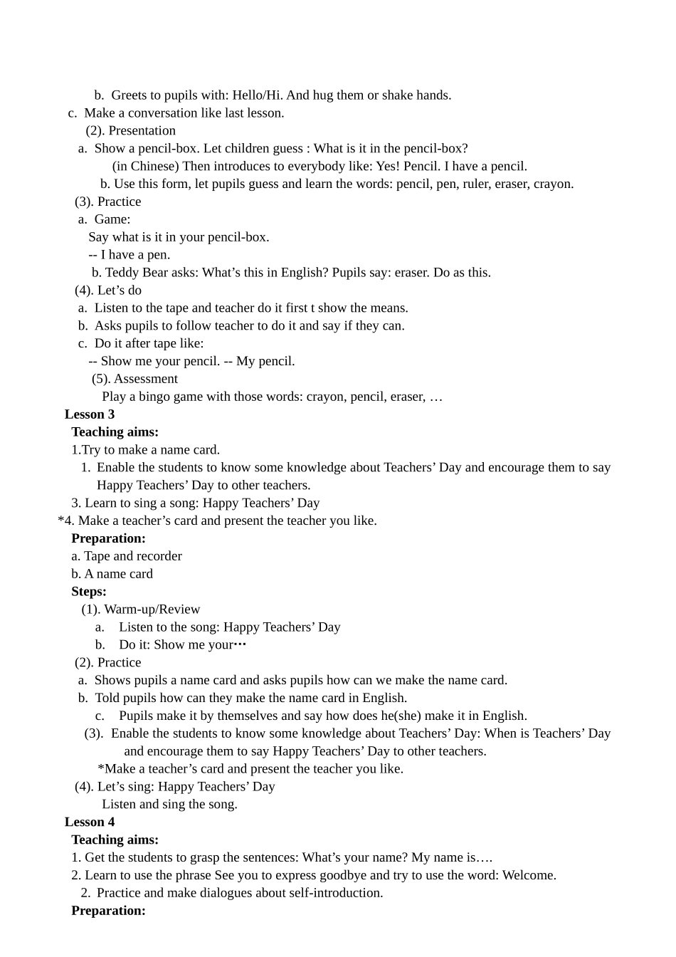 小学英语人教版PEP三年级上册教案全集(全英文)_第2页