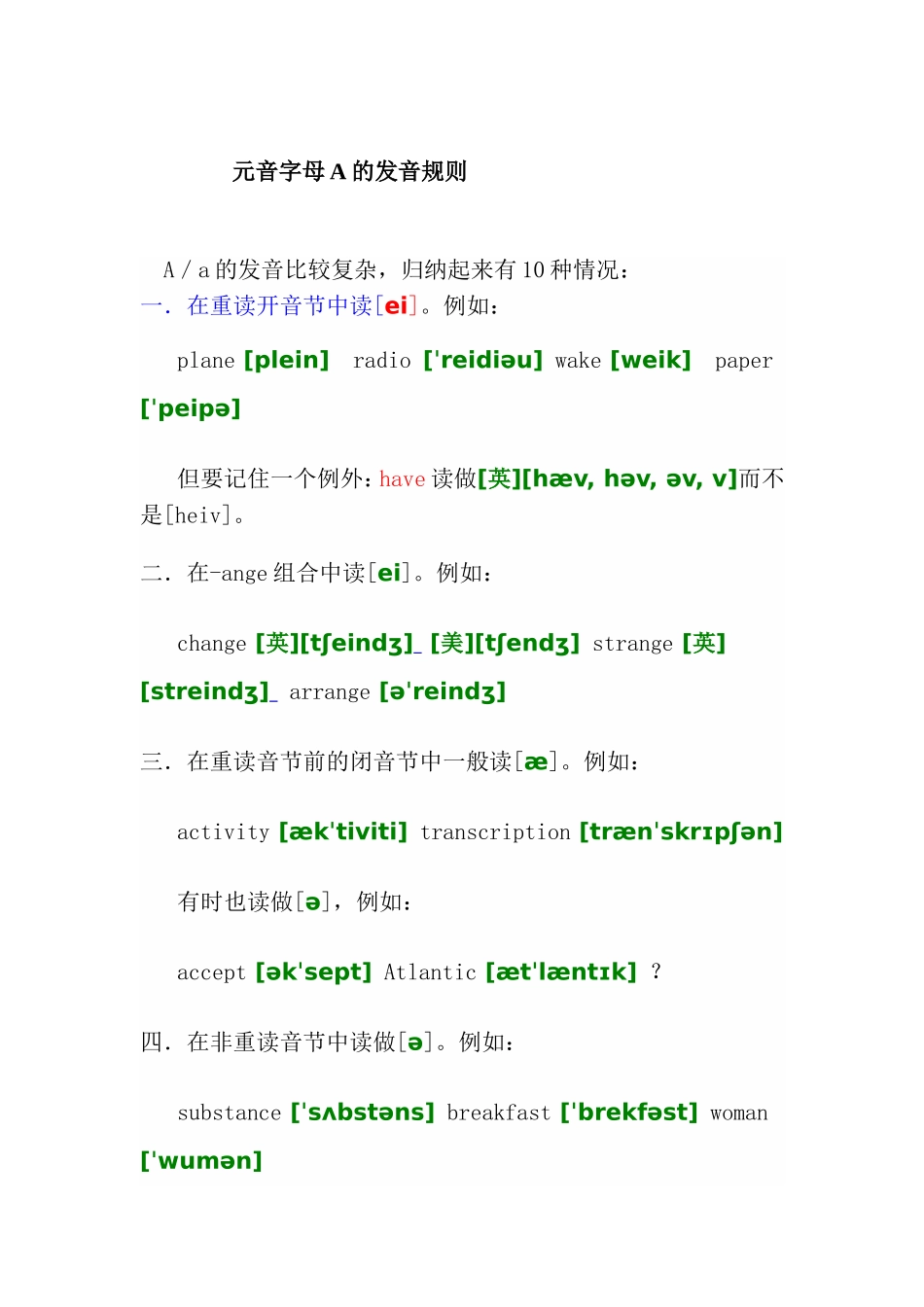 元音字母A的发音规则_第1页