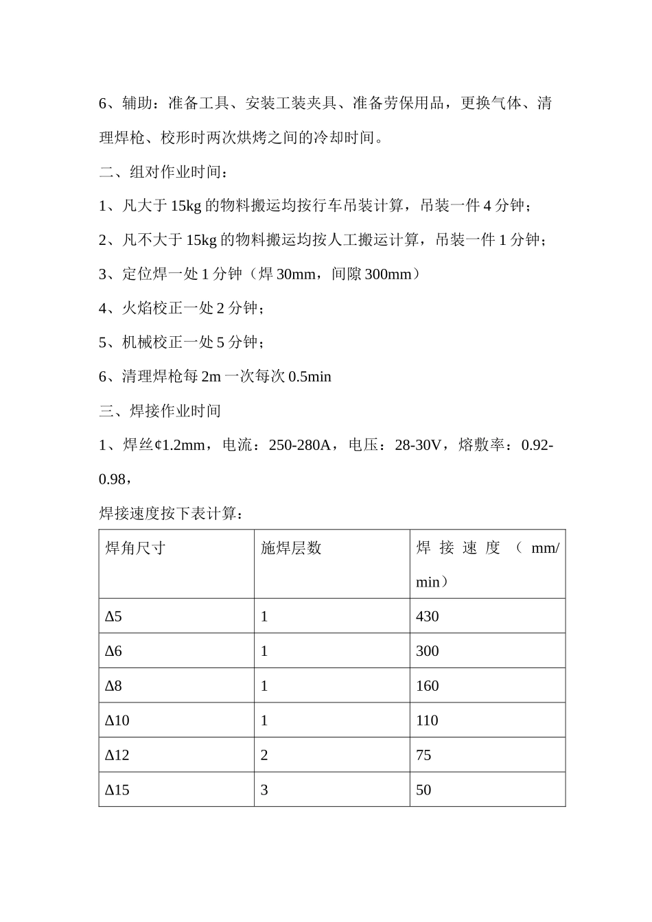结构件焊接组对工时计算标准_第2页