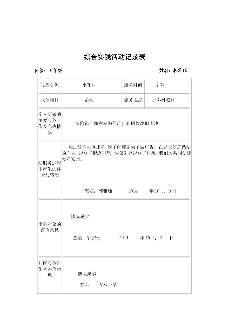 综合实践活动记录表_第2页