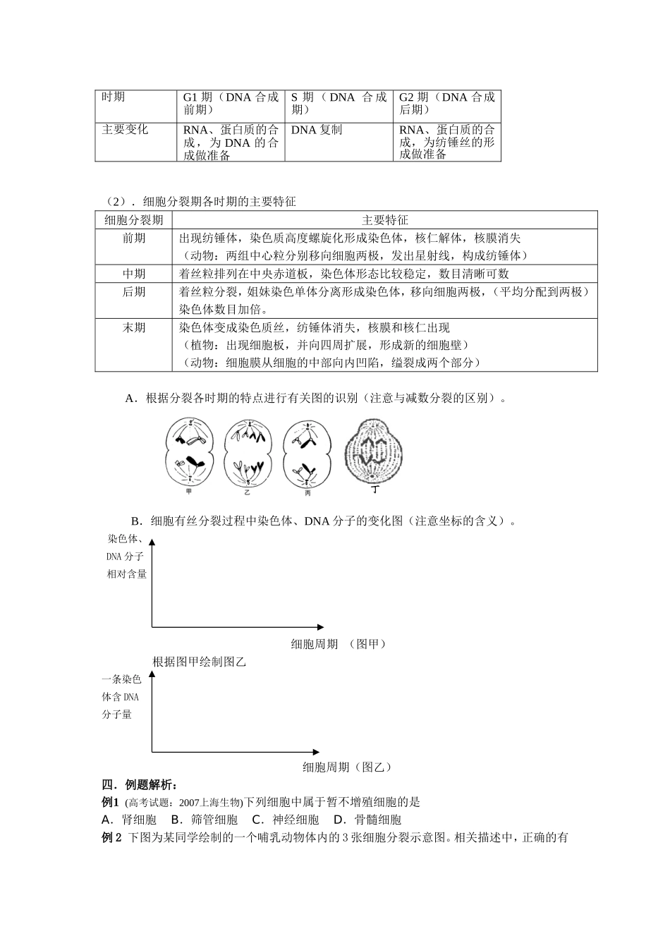 复习课  细胞增殖教案_第2页