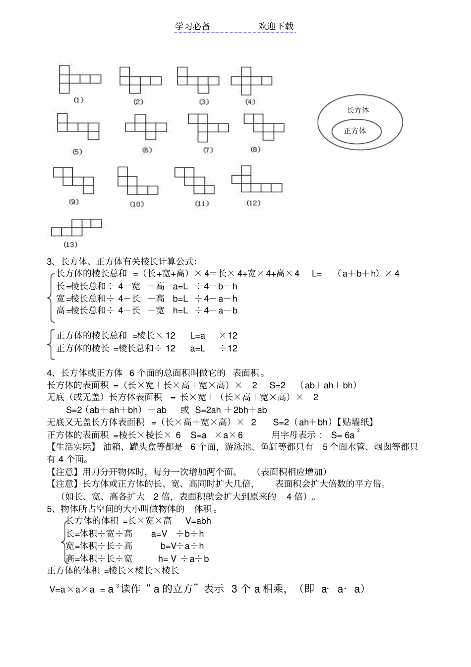 人教版数学五年级下册知识点归纳总结_第3页