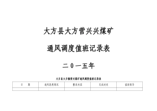 通风调度值班记录表