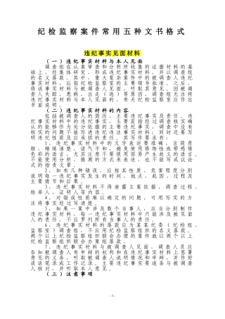 纪检监察执纪审查文书格式五种 (2)