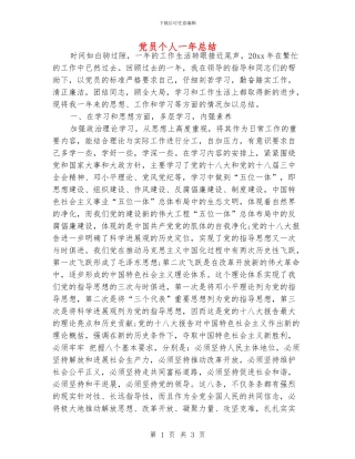 党员个人一年总结