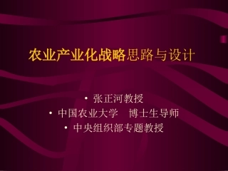 农业产业化战略思路与设计