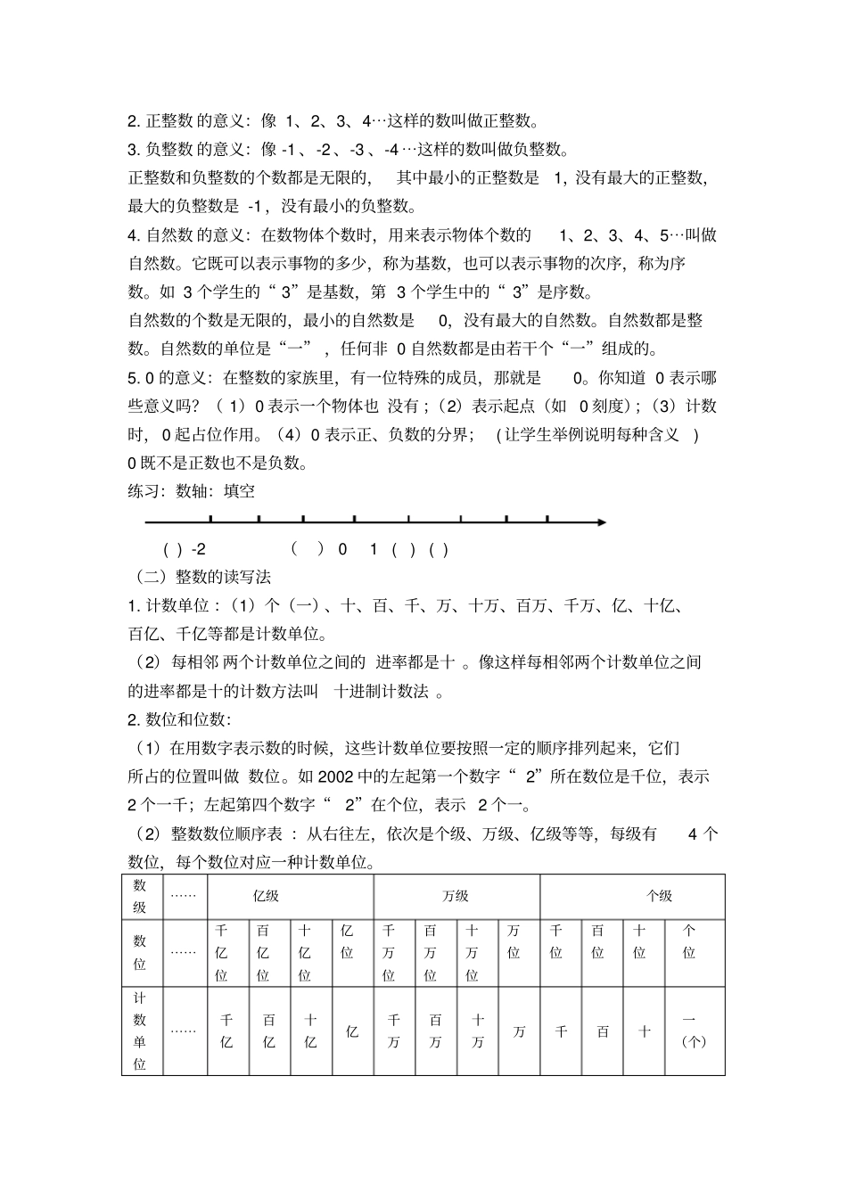 人教版数学六年级下册整数的认识整理与复习_第2页