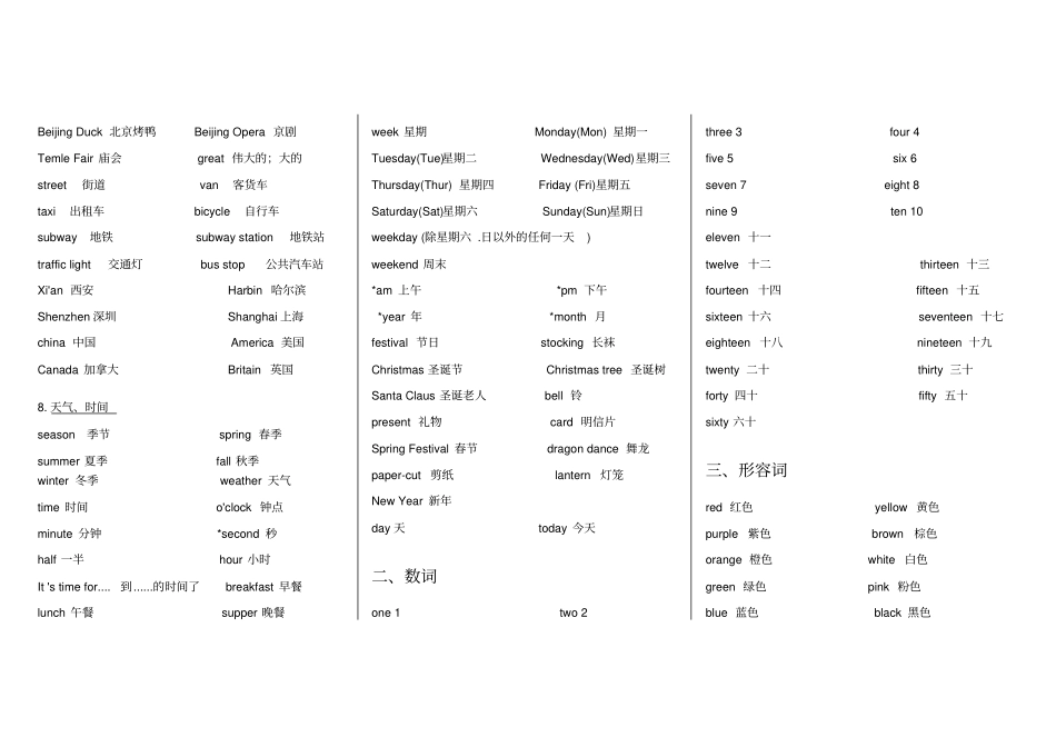 人教版新起点小学英语单词1至4年级分类汇总_第3页