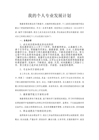 我的个人专业发展计划