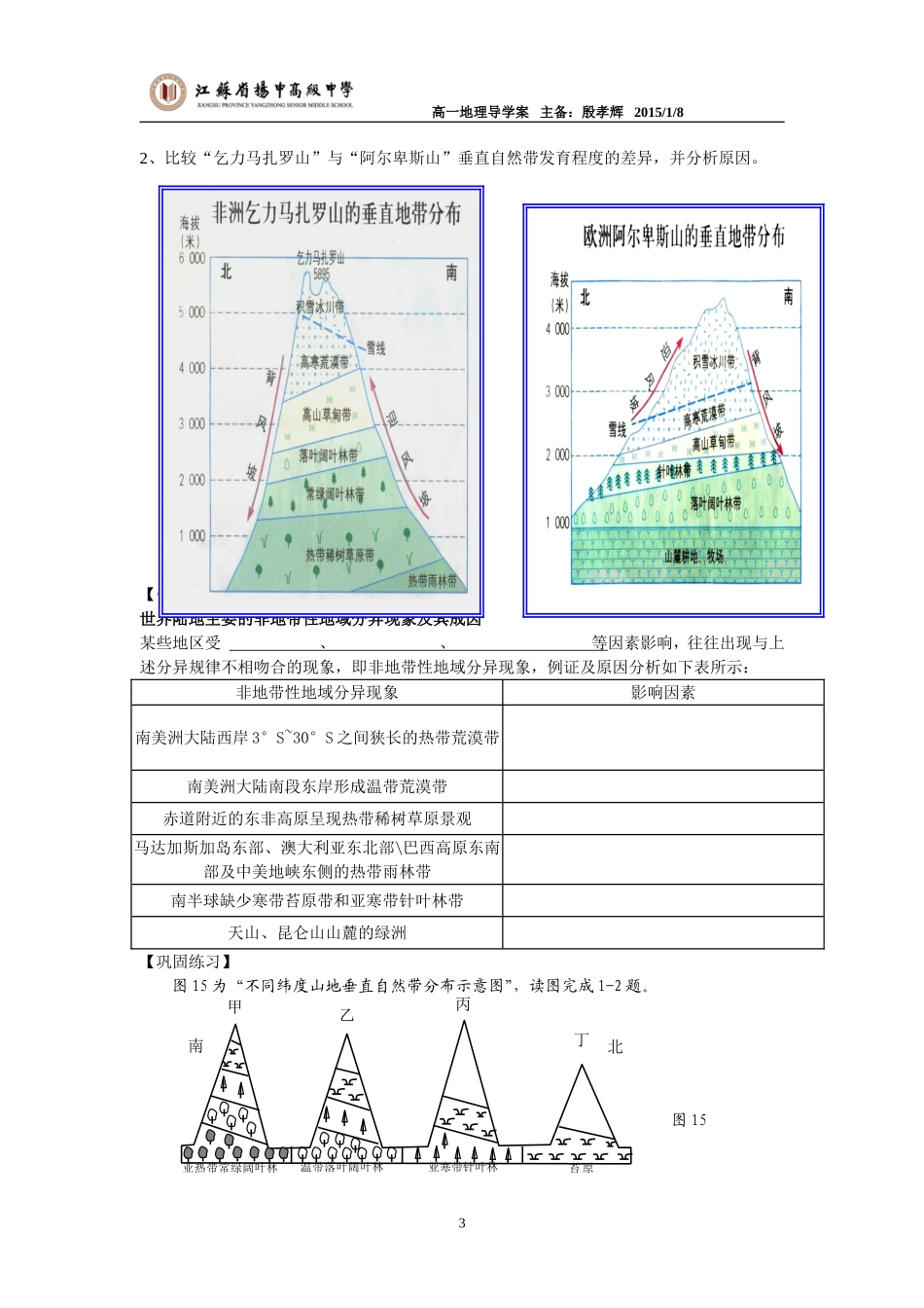 地理环境的差异性学案_第3页