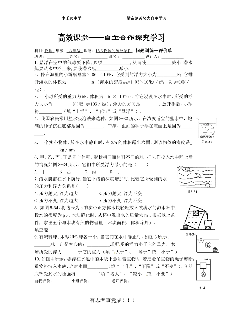 物体沉浮的条件三单_第2页