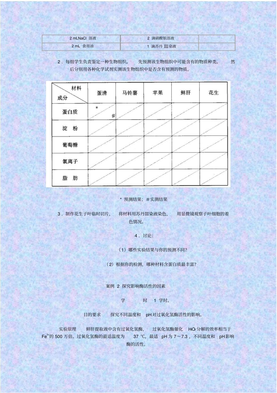 人教版生物高一年级高中课标_分子与生物教学设计_第3页