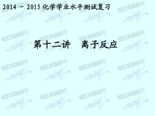 第12讲离子反应