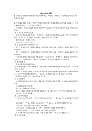 整式知识结构图