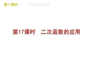 第17课时二次函数的应用