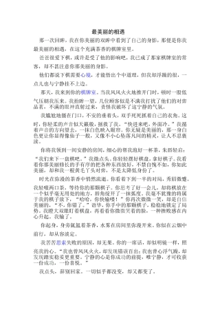最美丽的相遇