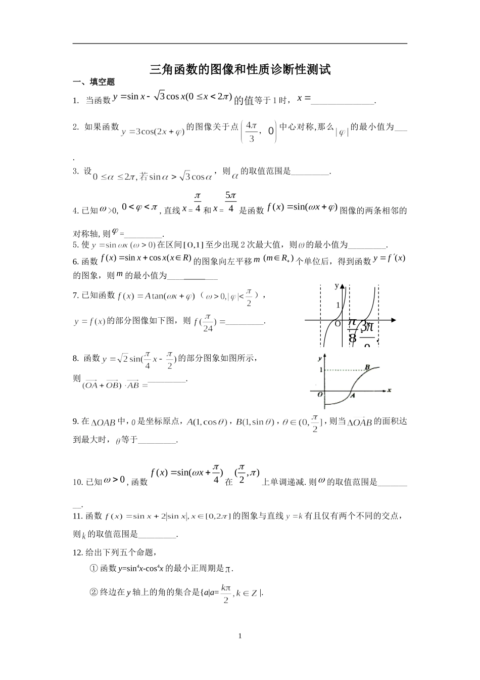 三角函数的图像和性质_第1页