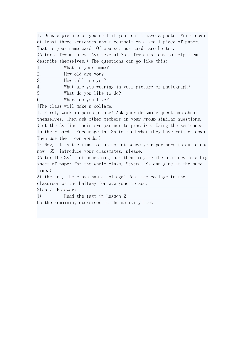 冀教版英语八年级上册第2课教案_第3页