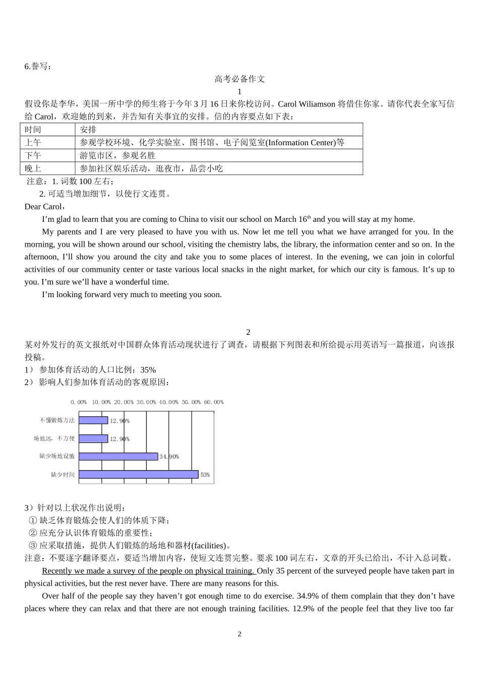书面表达六步和必备作文_第2页