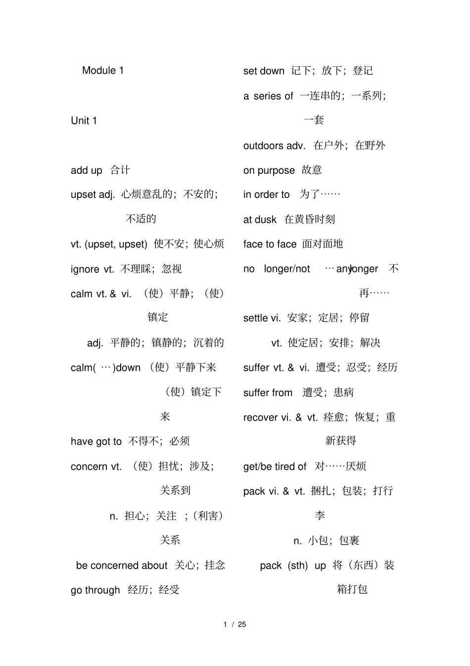人教版英语必修一至选修八黑体单词1_第1页