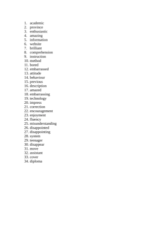 必修一Module1单词