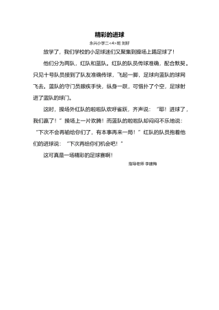 二4刘好《精彩的进球》