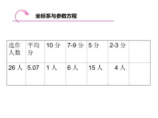 极坐标与参数方程