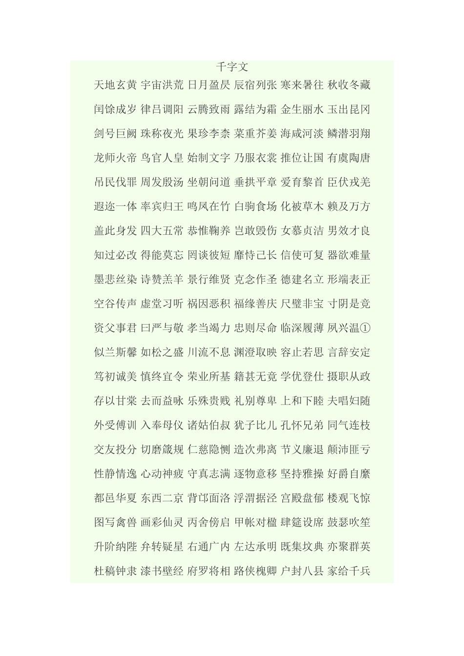 童蒙读物千字文_第1页