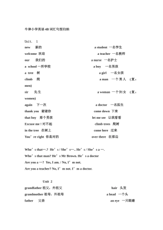 牛津小学英语4B词汇句型归纳 (2)