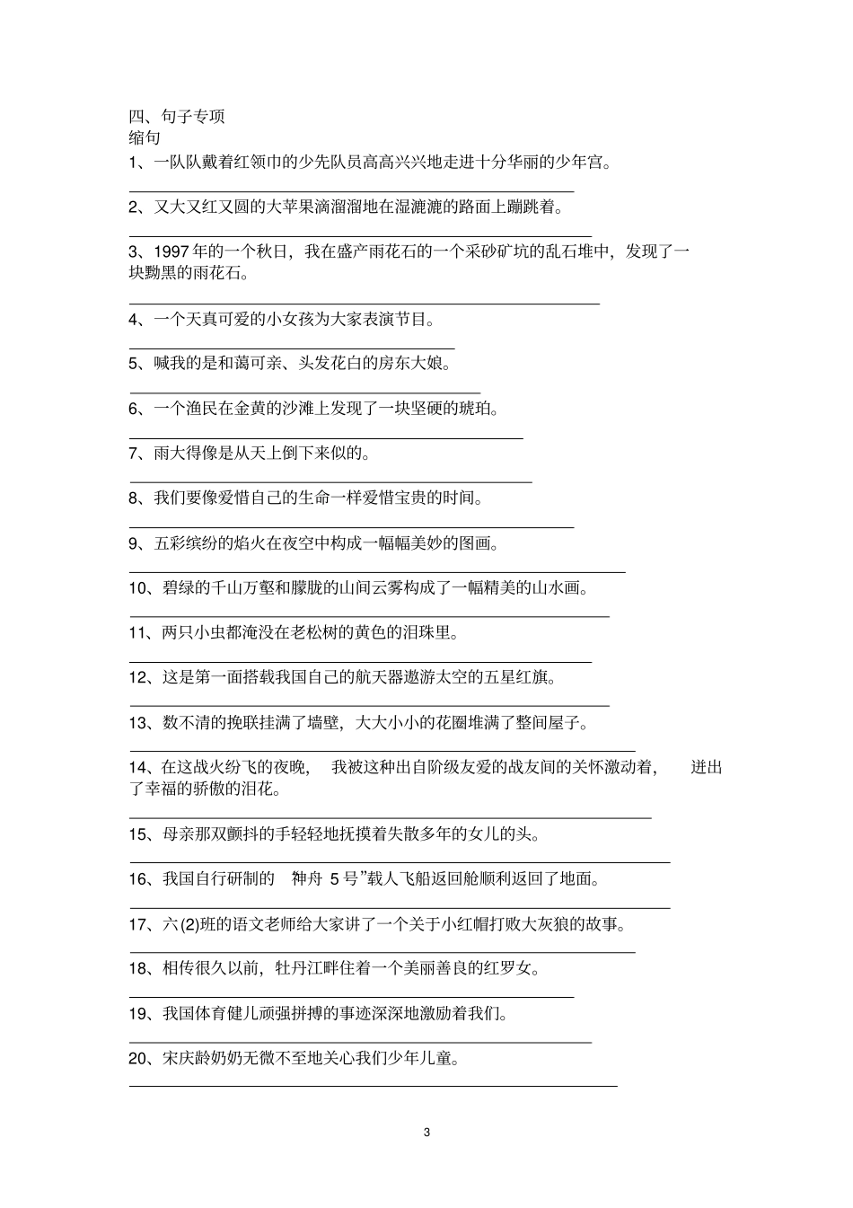 人教版语文六年级下册总复习资料汇总_第3页