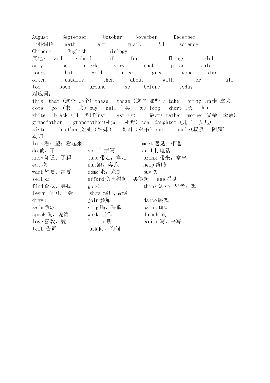 新目标英语七年级(上)重点单词分类记忆_第2页