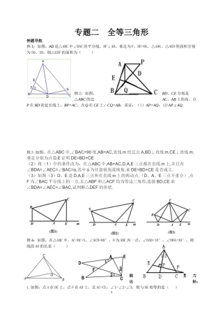 专题二全等三角形