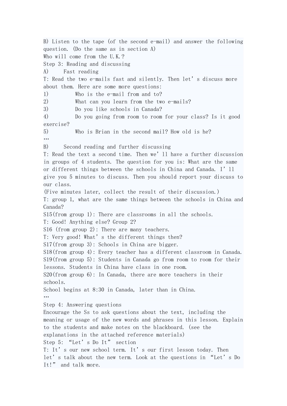 冀教版英语八年级上册第1课教案_第3页