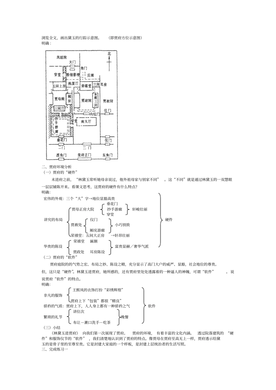 人教版语文高一年级林黛玉进贾府教学设计_第2页