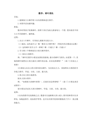 数学：树叶排队
