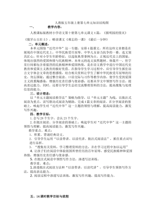 人教版五年级上册第七单元知识结构图