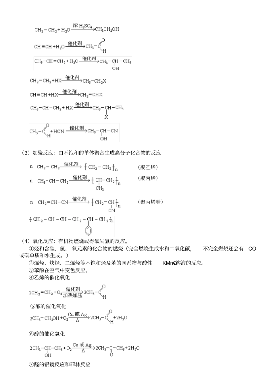 人教版选修五有机化学方程式总结归纳_第2页