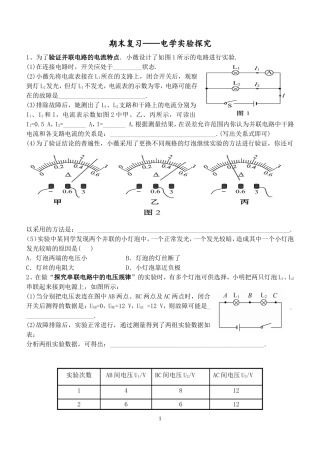 物理复习——电学实验探究（无答案）