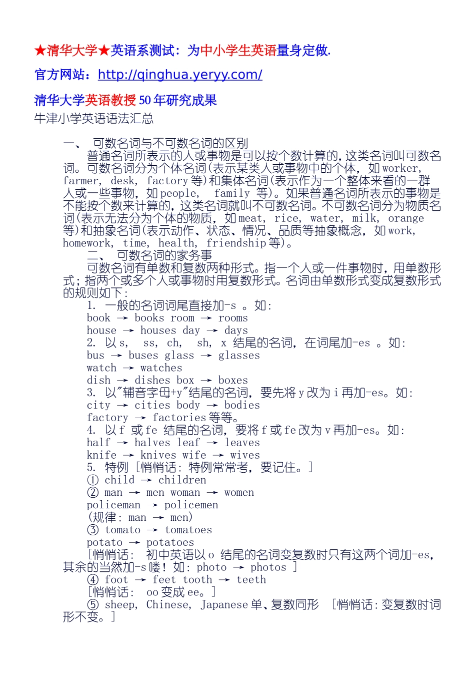 牛津小学英语语法汇总_第1页